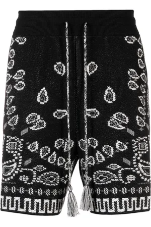 Alanui Bandana-pattern piqué-weave shorts