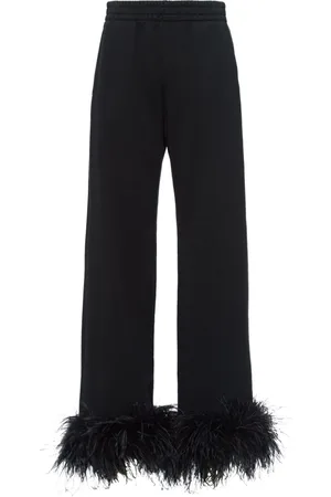 Prada Feather-trim fleece track pants