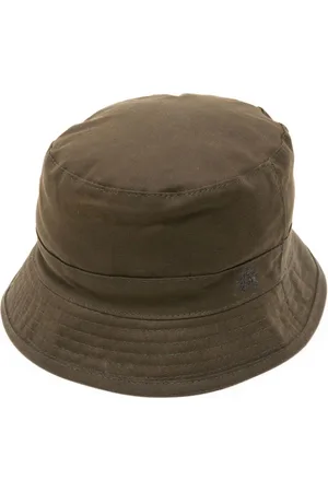 Baracuta Logo-embroidered waxed-cotton bucket hat