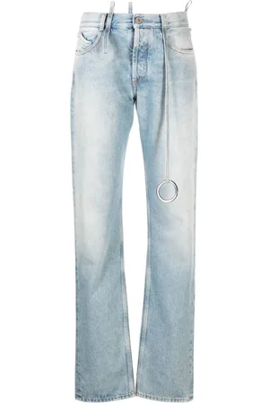The Attico Embellished low-rise tapered jeans