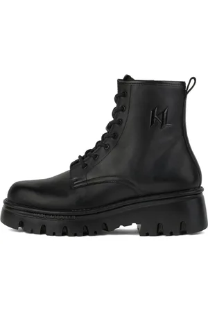 Karl Lagerfeld Monogram Kombat leather boots