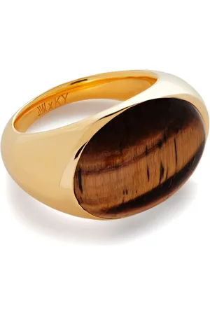Monica Vinader Kate Young tiger-eye signet band ring