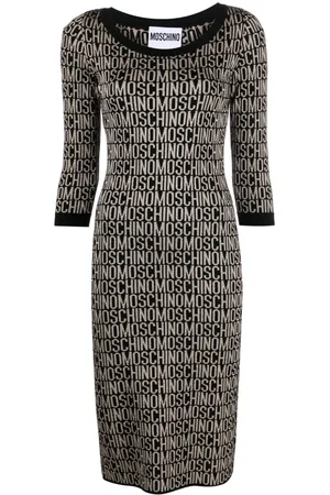 Moschino Logo-jacquard knitted midi dress