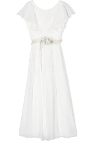 Amaya Floral-appliqué ruffled jumpsuit