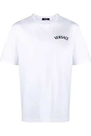 VERSACE Milano Stamp embroidered cotton T-shirt