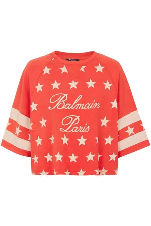 Balmain Logo-print cropped cotton T-shirt