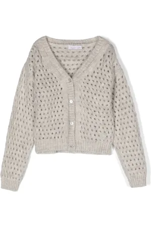 MONNALISA Open-knit long-sleeve cardigan