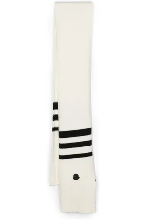 Moncler Logo-patch striped wool scarf