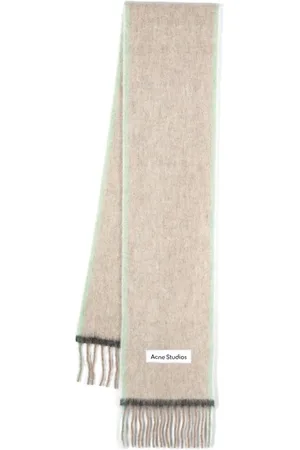Acne Studios Logo-appliqué fringed scarf