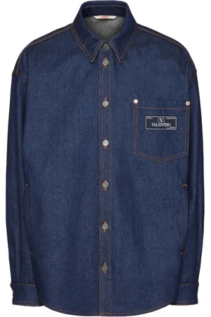 VALENTINO GARAVANI Logo-appliqué denim shirt
