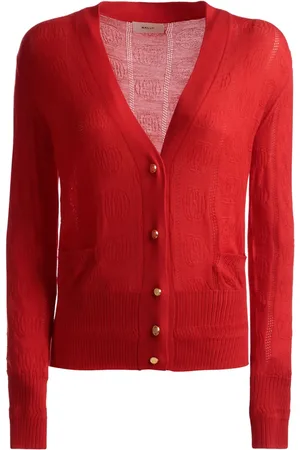 Bally Patterned-jacquard fine-knit cardigan