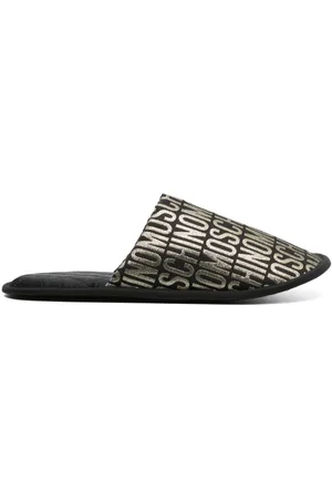 Moschino Monogram-jacquard lurex slides (set of two)
