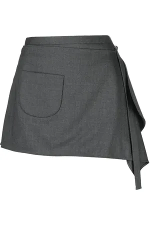 Courrèges Draped virgin wool-blend mini skirt