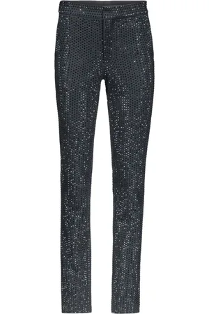 AREA Crystal-embellished tuxedo trousers