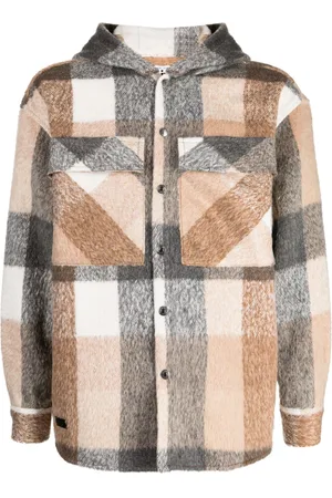 Izzue Reserved plaid-check hooded jacket