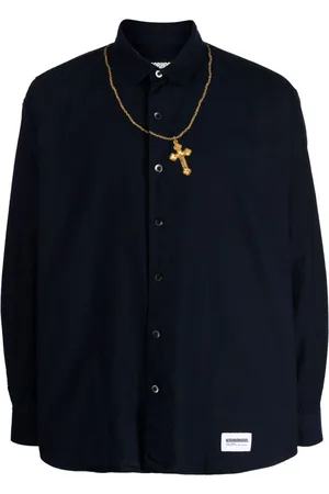 NEIGHBORHOOD Cross-embroidered cotton shirt
