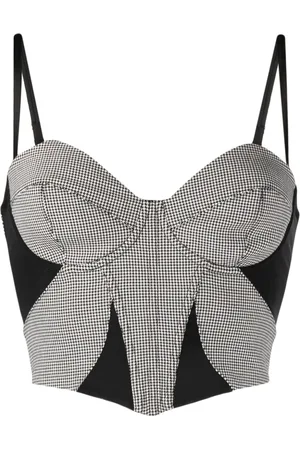FLEUR DU MAL Houndstooth-pattern bustier