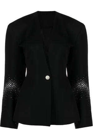 The Attico Rhinestone-embellished wool blazer