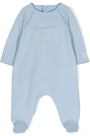 TEDDY & MINOU Cat-appliqué long-sleeve bodysuit