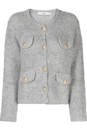 B+AB Flap-pocket bouclé wool-blend cardigan
