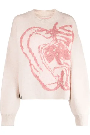 Izzue Intarsia-knit crew-neck jumper