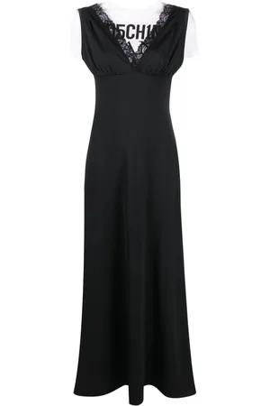 Moschino Logo-print layered maxi dress