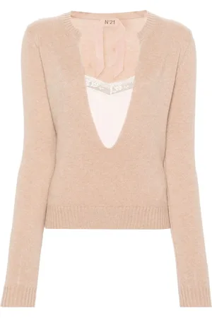 Nº21 U-neck layered jumper