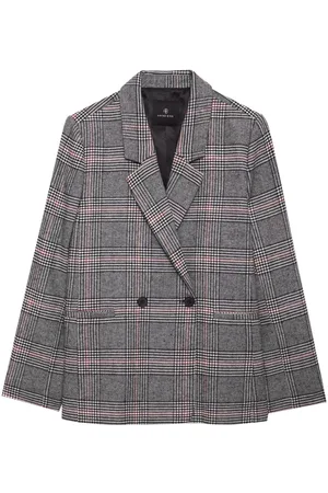 ANINE BING Madeleine plaid wool blazer