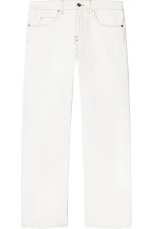 OFF-WHITE Contrast-stitching straight-leg jeans