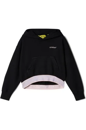 OFF-WHITE Bookish logo-waistband cotton hoodie