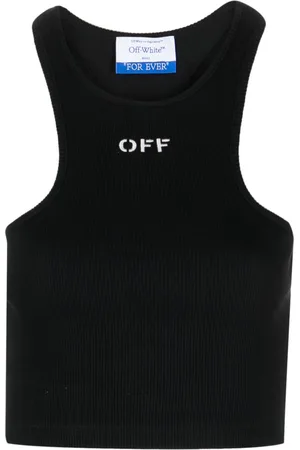 OFF-WHITE Off-Stamp ribbed crop top