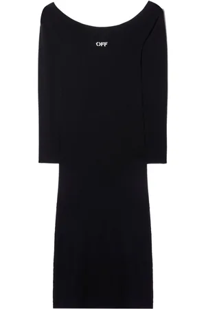 OFF-WHITE Off Stamp off-shoulder dress