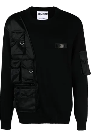 Moschino Contrast panel-detail ribbed-knit jumper