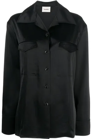 Nanushka Justina satin long-sleeve shirt