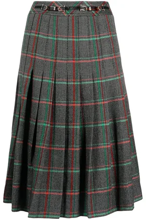 Céline Pre-owned pleated check skirt