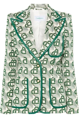 Casablanca Heart-jacquard peak-lapel blazer