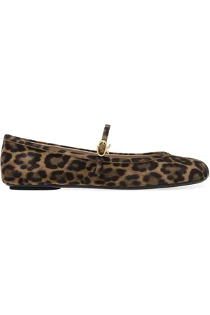 Gianvito Rossi Carla leopard-pattern ballerina shoes