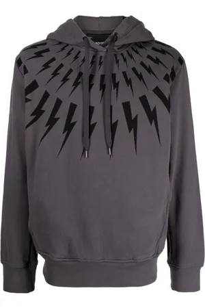 Neil Barrett Thunderbolt-print cotton hoodie