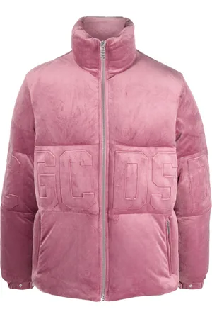 GCDS Logo-embossed velvet jacket
