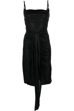 Marine Serre Crescent Moon-print ruched dress