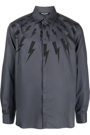 Neil Barrett Thunderbolt-print cotton shirt