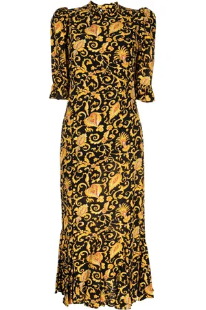 Rhode Felix baroque-print midi dress
