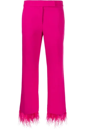 Michael Kors Feather-trim cropped trousers