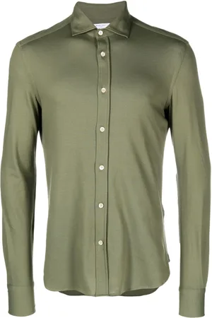 Boglioli Long-sleeve piqué cotton shirt