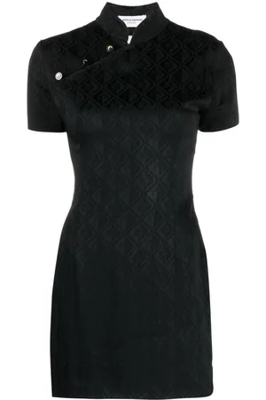 Marine Serre Moon Diamant-jacquard minidress