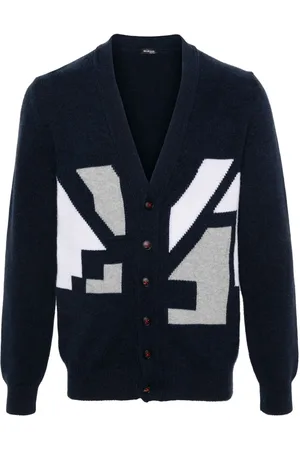 Kiton Intarsia-knit cashmere cardigan