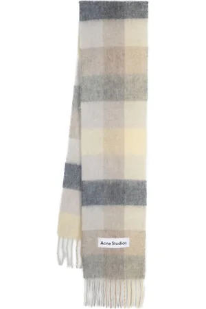 Acne Studios Checked logo-appliqué scarf
