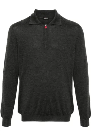 Kiton Fine-knit long-sleeved polo shirt