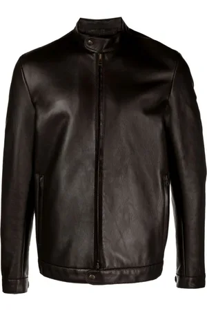 SALVATORE SANTORO High-neck leather jacket