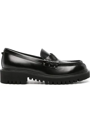 VALENTINO GARAVANI Rockstud-embellished leather loafers